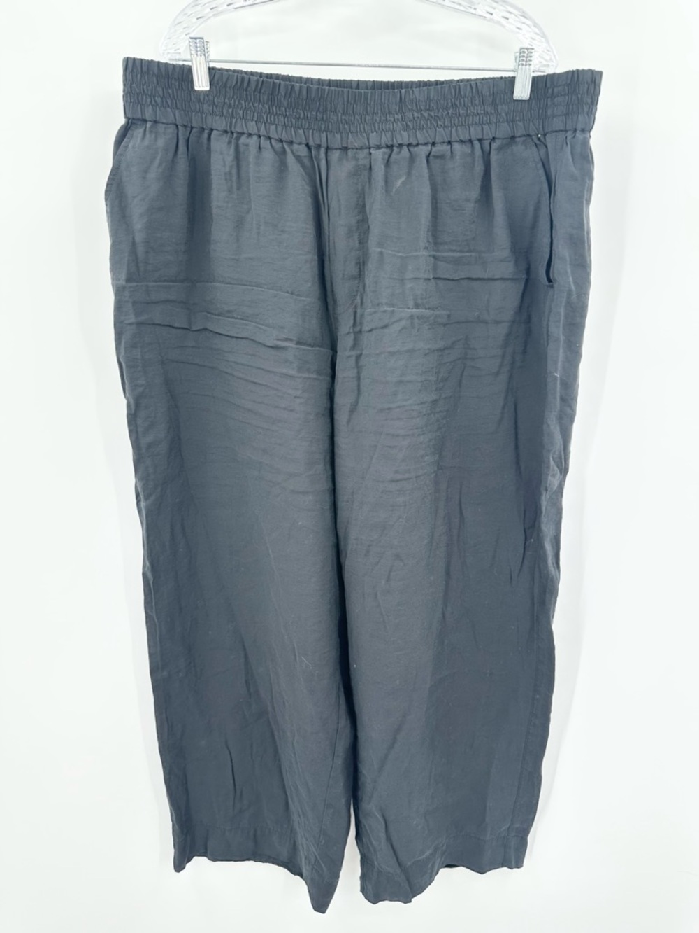 Athleta Women's Black‎ Wide Leg Elastic Waist Lightweight Pants Size 2X